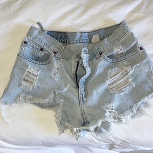Levi denim shorts (ripped and short) Size: R 6